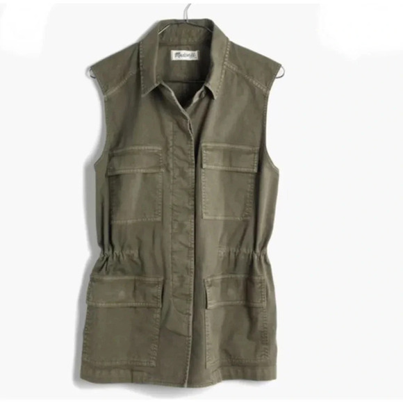 Madewell Oversized Cargo Drawstring Vest Size Small - Picture 4 of 11